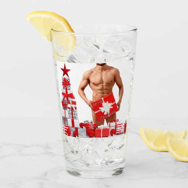 Copo De Pint Feliz Natal SlipperyJoe prata branca (Gelo frontal)