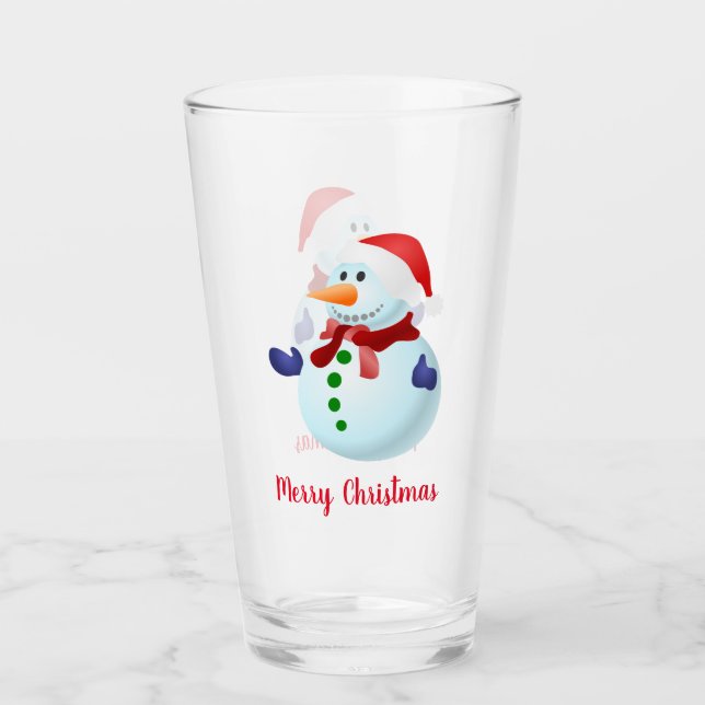 Copo De Pint Feliz Natal Snowman 2 (Frente)