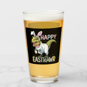 Copo De Pint Feliz Páscoa T Rex Ovo de Coelho de Dinossauro