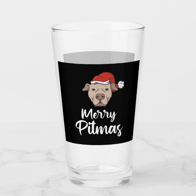 Copo De Pint Feliz Pitbull Natal (Frente)