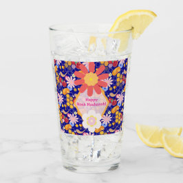 Copo De Pint Feliz Rosh Hashanah Jewish Ano Novo Padrão Floral