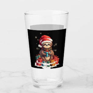 Copo De Pint Feliz Slothmas adorável preguiça de Natal chapéu d
