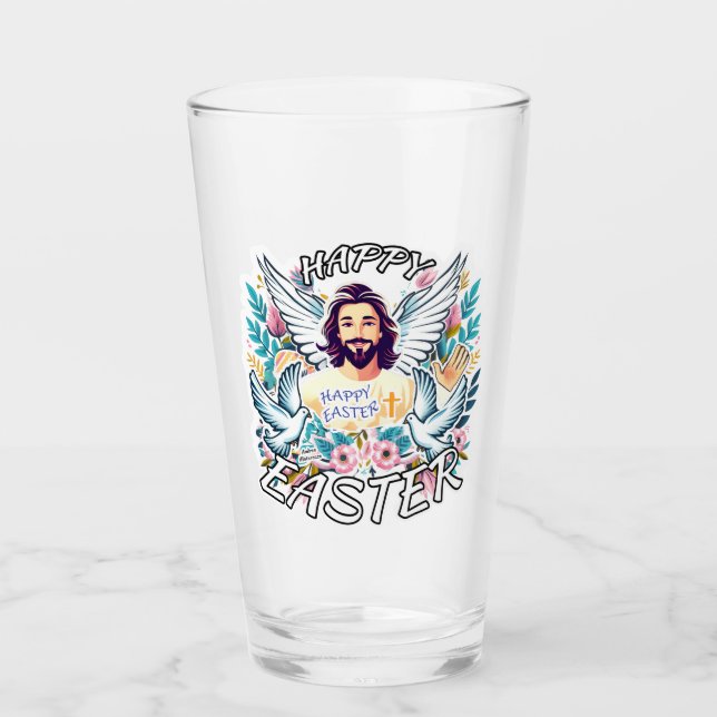 Copo De Pint Felz pascoa com Jesus (Frente)