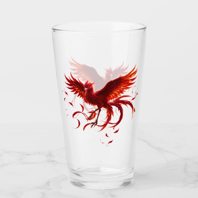 Copo De Pint Fênix Carmesim da Maré enluarada. (Frente)