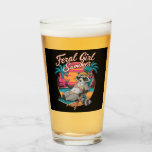 Copo De Pint Feral Girl Summer Beach Funny Raccoon<br><div class="desc">Feral Girl Summer Beach Funny Raccoon</div>