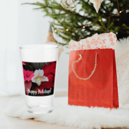 Copo De Pint Feriado das Poinsettias Vermelhas e das Orquídeas 