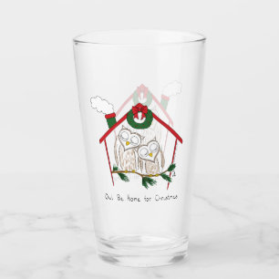 Copo De Pint Feriado de Natal da Coruja Engraçado