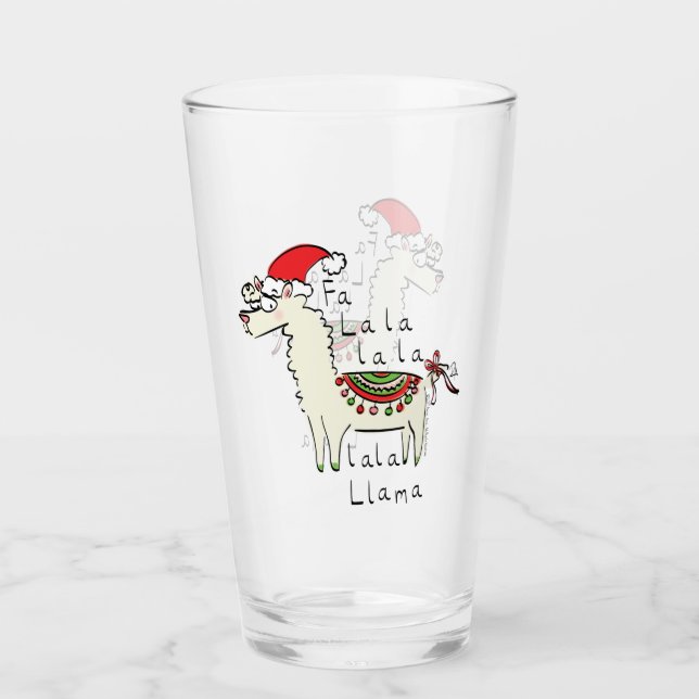 Copo De Pint Feriado de Natal Engraçado Llama (Frente)