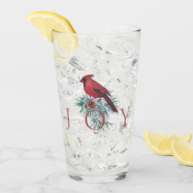 Copo De Pint Feriado de Natal personalizado do Cardeal Vintage (Gelo frontal)