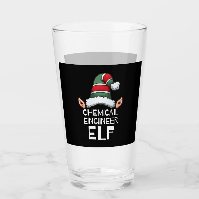 Copo De Pint Feriados de Natal do Elf do Engenheiro Químico (Frente)