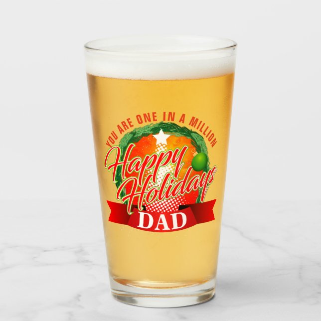 Copo De Pint Feriados Felizes / Um em um Milhão de PAIS (Seu Te (Frente (Preenchido))