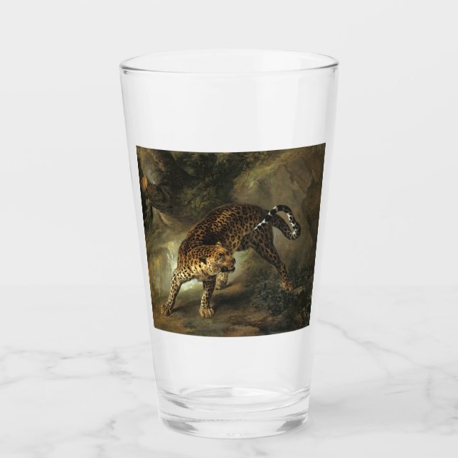 Copo De Pint Ferocious Wild Leopard (por Jean-Baptiste Oudry) (Frente)