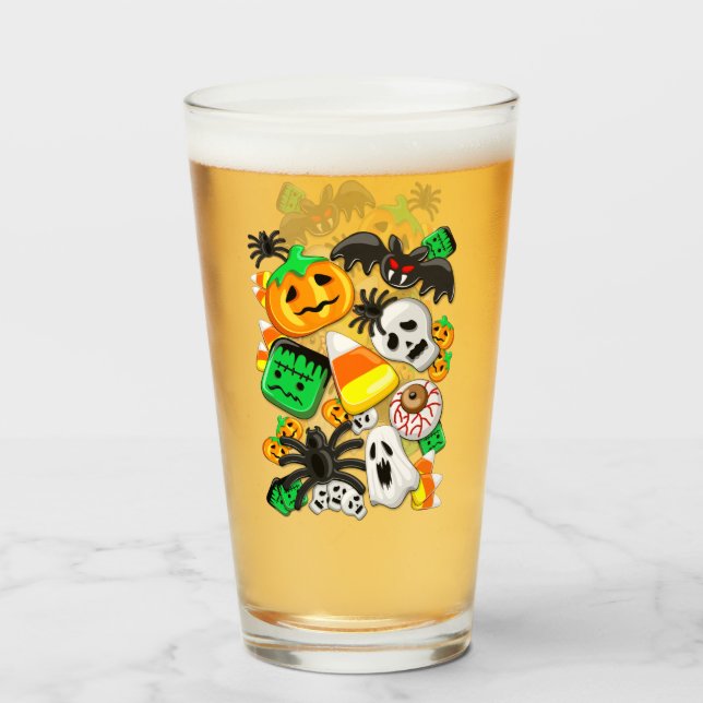 Copo De Pint Festa de Candies do Halloween Spooky (Frente (Preenchido))
