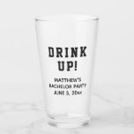 Copo De Pint Festa de Despedida de Solteiro Engraçada Beber Pin<br><div class="desc">Esta taça de cerveja de cerveja engraçada,  faz o favor perfeito para a sua despedida de solteiro! Personalize com o nome do noivo e a data da despedida de solteiro.</div>