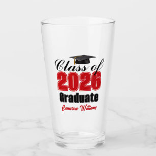 Copo De Pint Festa de Graduação Personalizada Vermelha da Turma