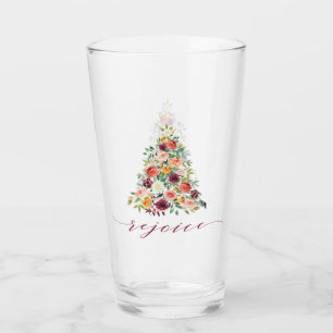 Copo De Pint Festiva Floral de Natal Rejoice