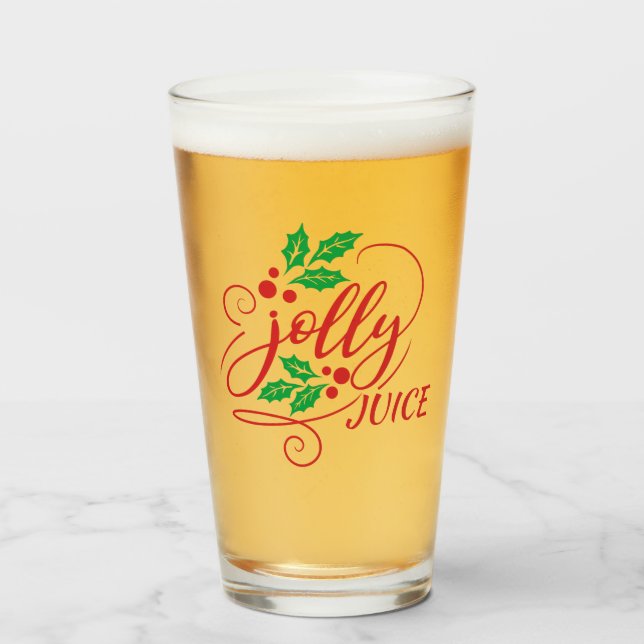 Copo De Pint Festivo Jolly Sumice Natal Vidro de Cerveja (Frente (Preenchido))