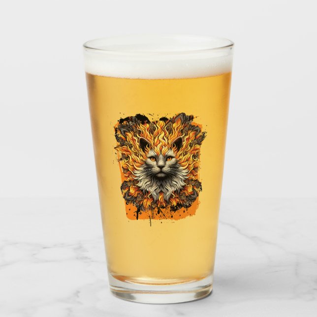 Copo De Pint Fiery Inferno Cat (Frente (Preenchido))
