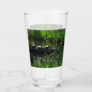 Copo De Pint Fileira de Tartarugas Foto Verde