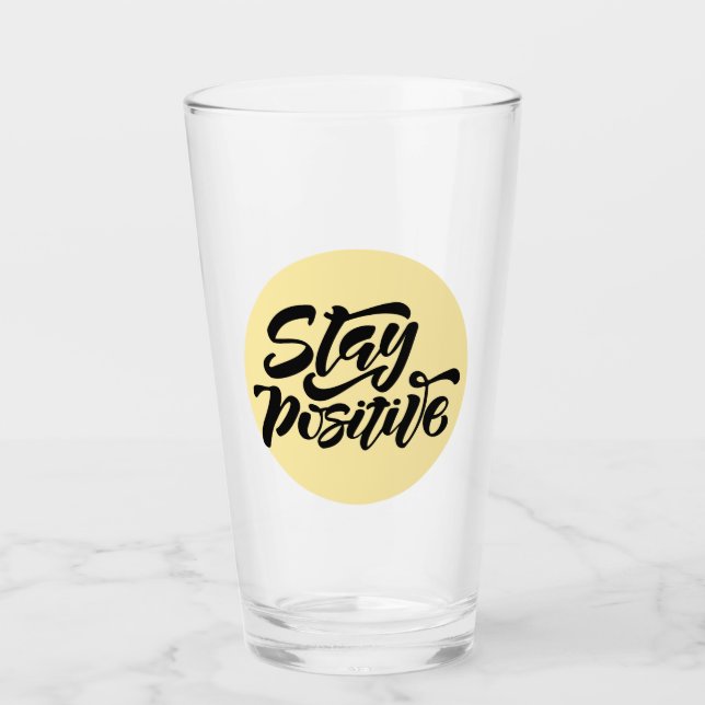 Copo De Pint Fique Positivo Amarelo (Frente)