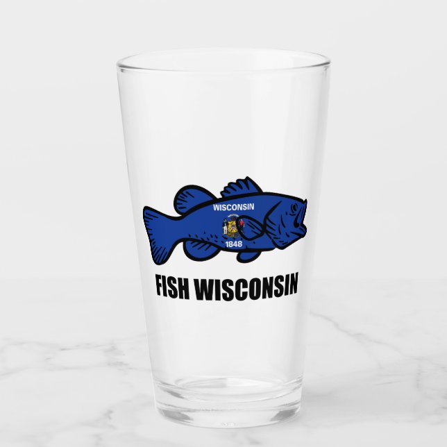 Copo De Pint Fish Wisconsin Flag (Frente)