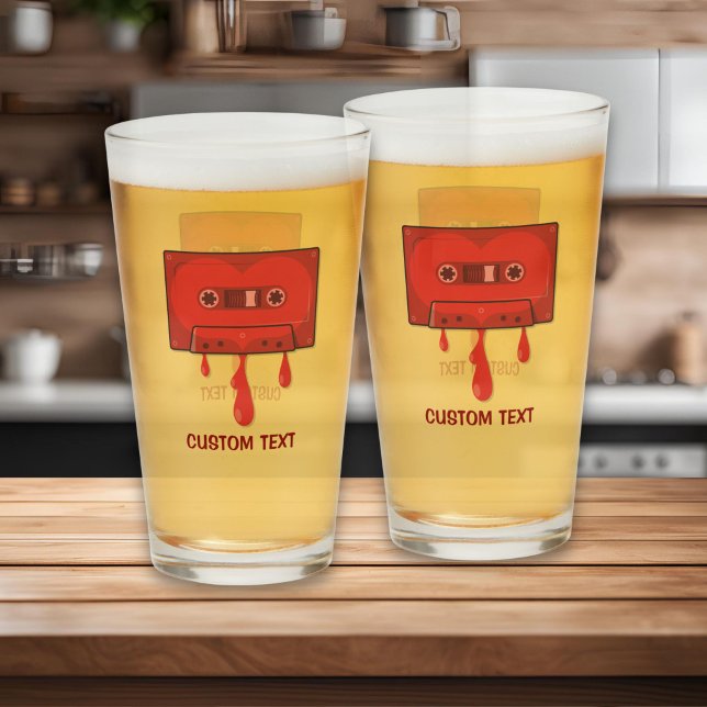 Copo De Pint Fita Cassete Coração Vermelho (Criador carregado)