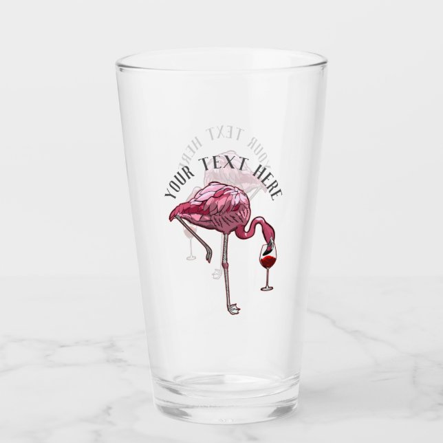 Copo De Pint Flamingo Wine Drinker Personalizado Novelty (Frente)