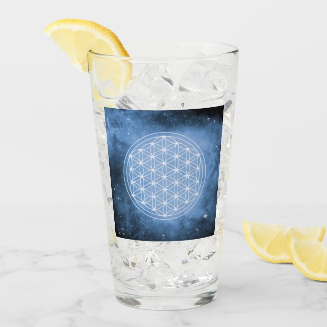 Copo De Pint flor da vida, geométrica sagrada, chakra,zen (Gelo frontal)