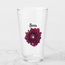 Copo De Pint Flor Dahlia Roxo Profundo Personalizado