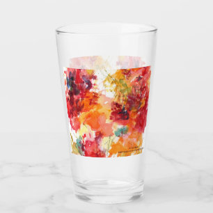 Copo De Pint Flor de Aquarela Pintura Vermelha Laranja Quebra
