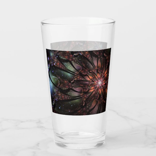 Copo De Pint Flor de fantasia fractal macia e tenra (Verso)