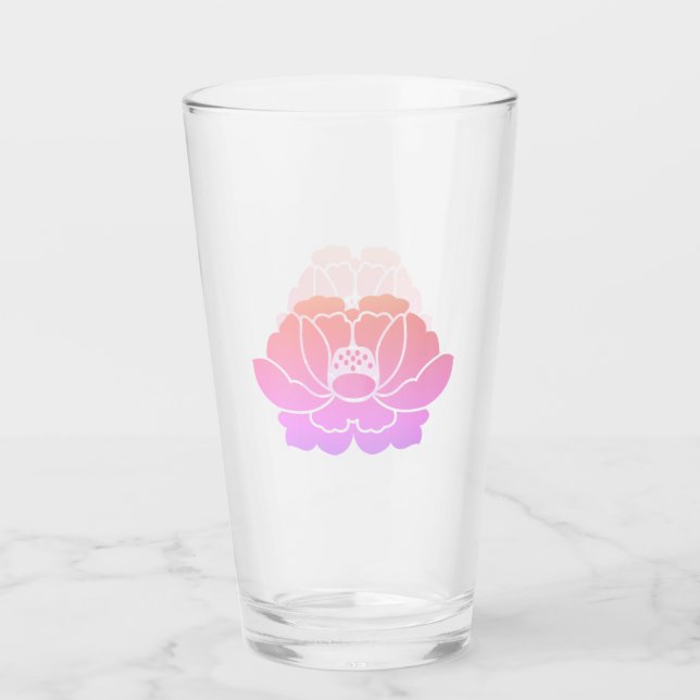 Copo De Pint flor de peônia rosa pastel (Frente)
