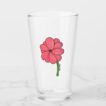 Flor Rosa Cheia com Fundo Azul