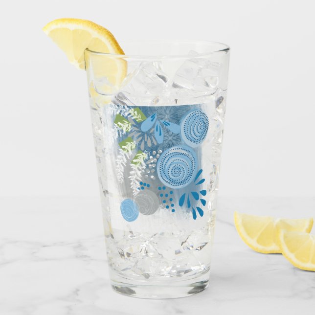 Copo De Pint Floral Abstrato Moderno (Gelo frontal)