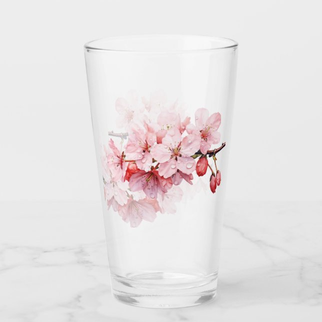 Copo De Pint Floral Cherry Blossoms Raindrops (Frente)