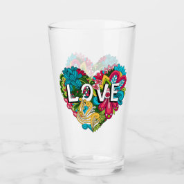 Copo De Pint Floral Love Heart