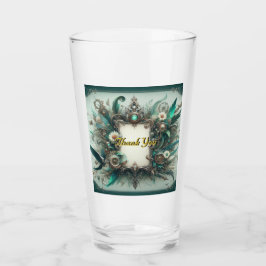Copo De Pint Floral Steampunk Wedding Green e Silver