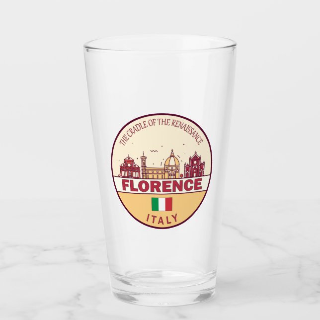 Copo De Pint Florence Itália City Skyline Emblem (Frente)