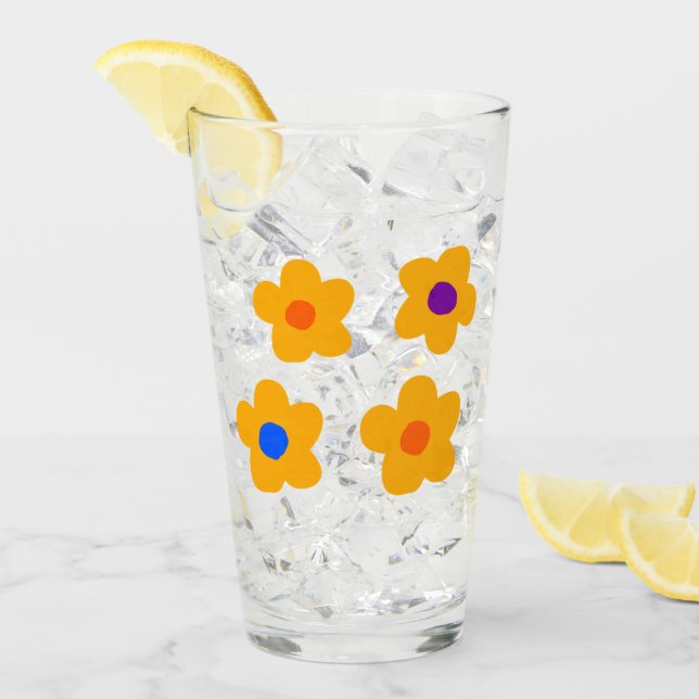 Copo De Pint Flores Amarelas do outono (Gelo frontal)