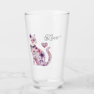 Copo De Pint Flores Corações Amor Rosa Roxo Rubor