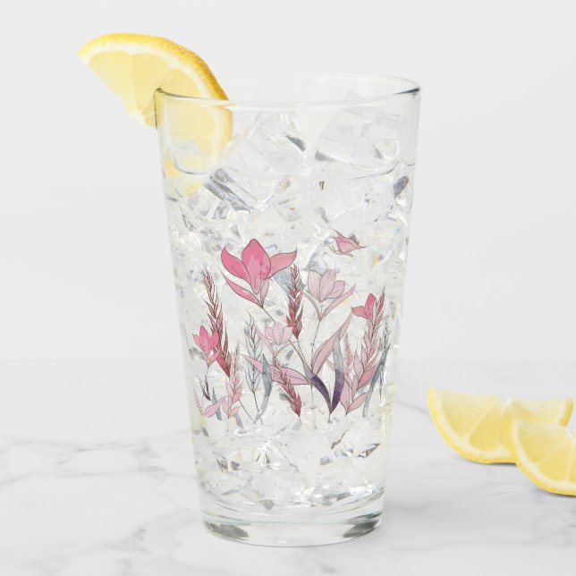 Copo De Pint Flores de aquarela (Gelo frontal)