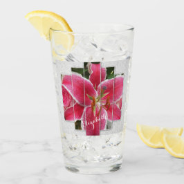 Copo De Pint Flores De Aquarelas Vermelhas Elegantes