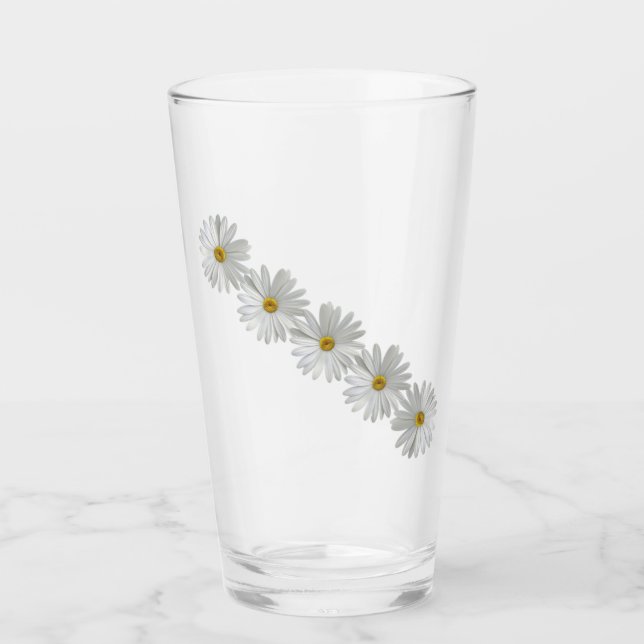 Copo De Pint  Flores de Marguerite Branca (Frente)