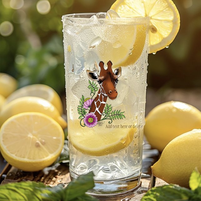 Copo De Pint Flores de Retratos Amarelos Giraffe (Criador carregado)