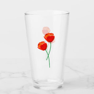 Copo De Pint Flores de vermelhos