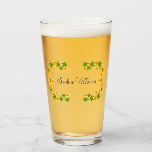 Copo De Pint Flores laranja japonesas (Frente (Preenchido))