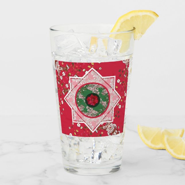 Copo De Pint Flores para o Natal (Gelo traseiro)