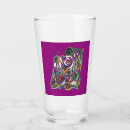 Copo De Pint Flores, sobre fundo roxo