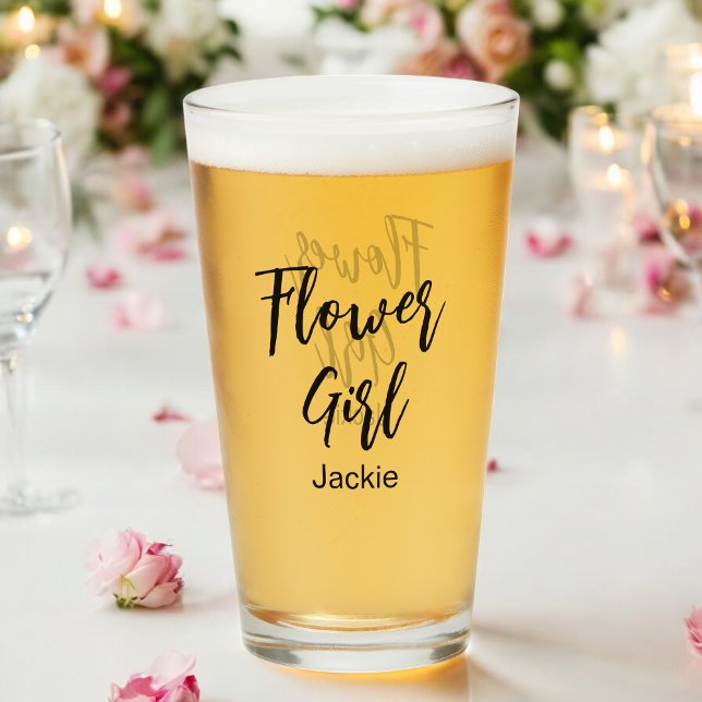 Copo De Pint Flower Girl Weding Black White Cup (Criador carregado)