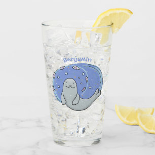 Copo De Pint Foca-branca e ilustração de desenho animado de azu